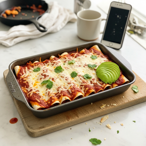 Macro-Friendly Chicken and Veggie Enchilada Recipe