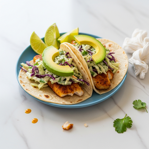 High-Protein Fish Tacos with a Creamy Greek Yogurt Slaw